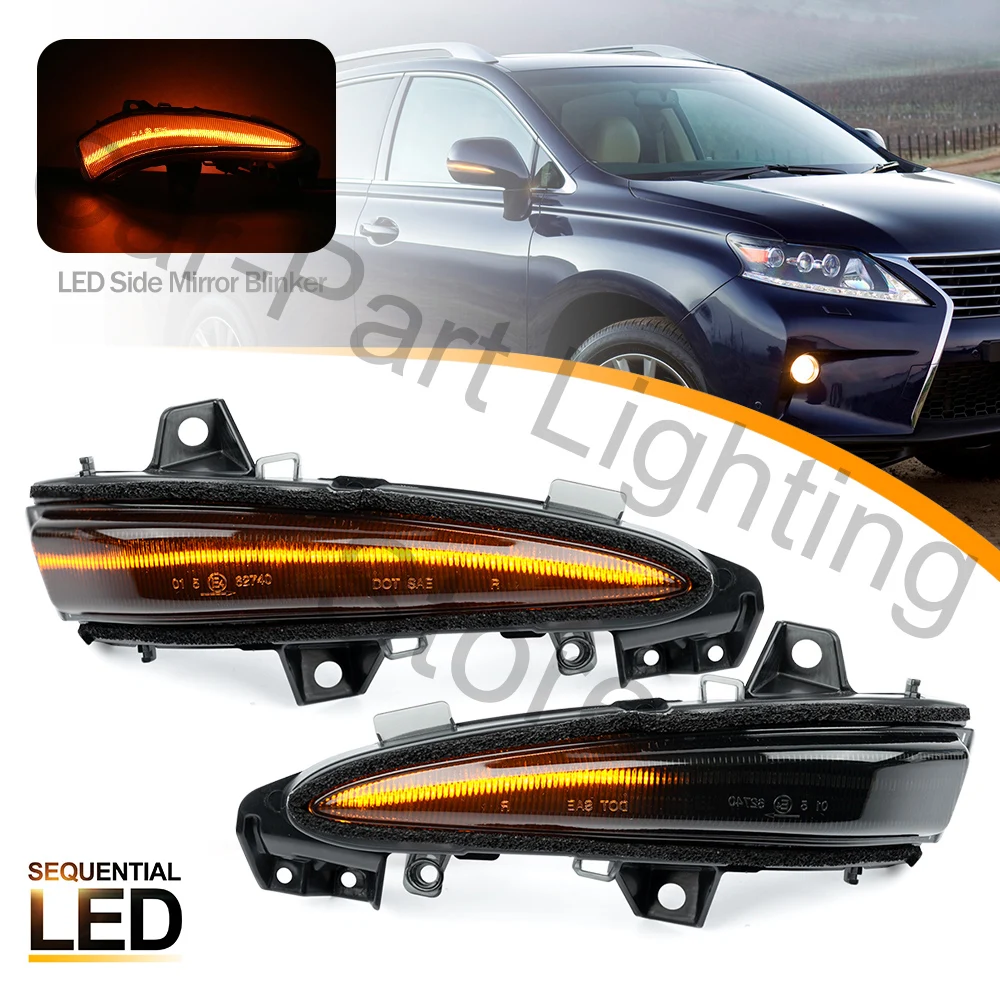 

2PCS For Lexus RX350 RX450H 2010-2015 LED Sequential Side Marker Arrow Indicator Light Replace OEM Turn Signal Blinker Lamps