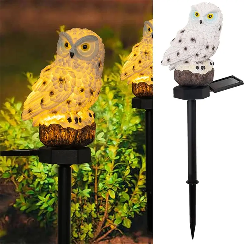 Solar Owl Garden Light Outdoor LED Lawn Lamp for Garden Decoration Waterproof Christmas Lights Outdoor Solar Lamp Post