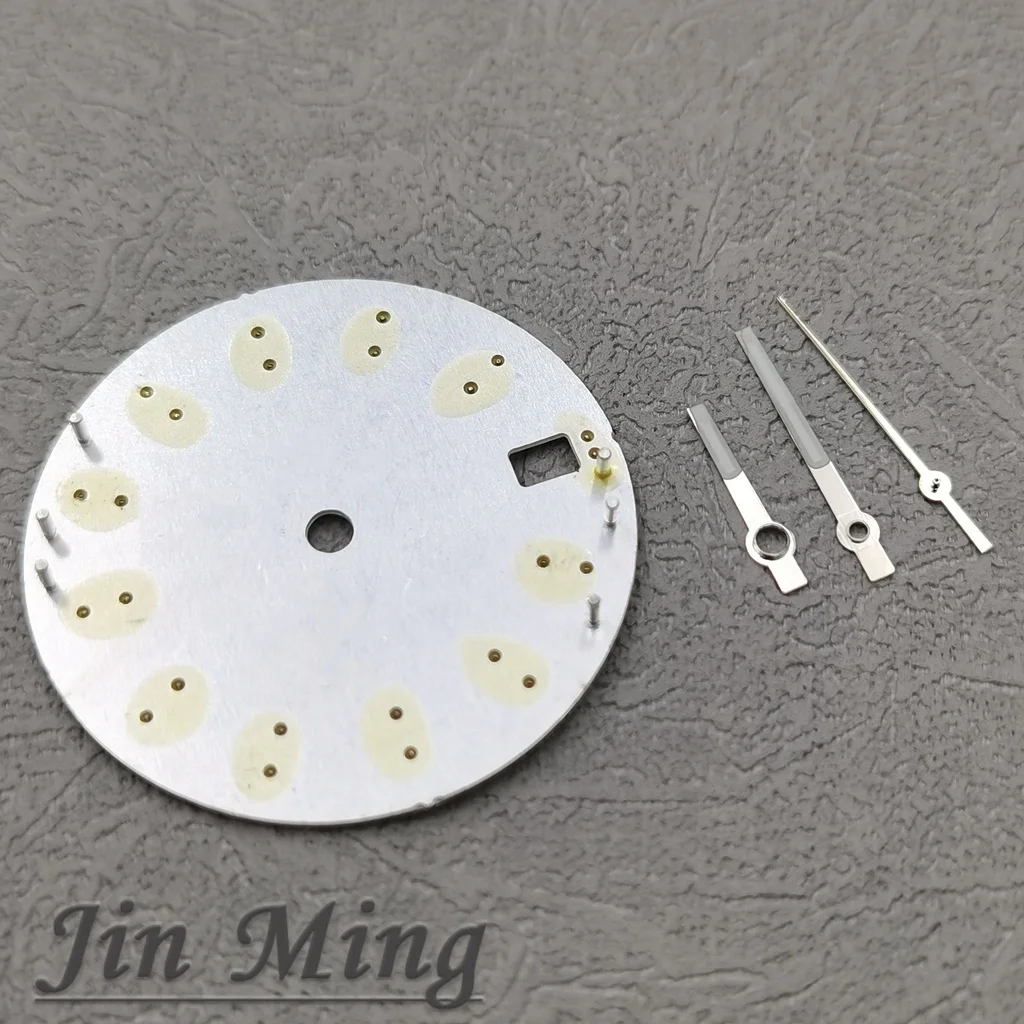 High Quality 28.5mm Silver Gold Black Blue Date Window Green Luminous Aseptic Dial Fit NH35 /NH36/4R/7S Automatic Movement