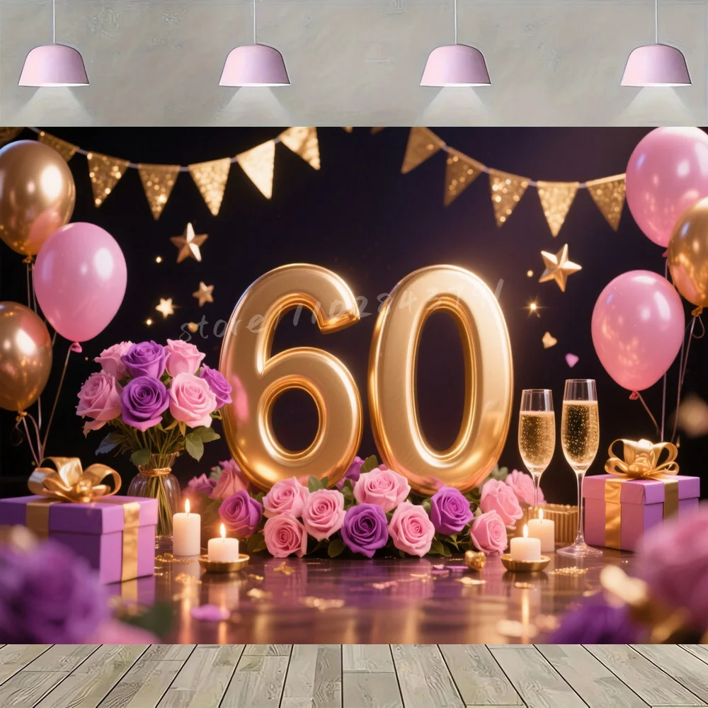 16 18 20 30 35 50 60 80th حفلة عيد ميلاد خلفية الفينيل خلفية بالون هدية شمعة ديكور التصوير الدعامة راية كابينة تصوير