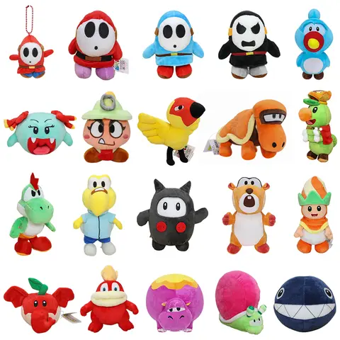 New Mario Luigi Plush Toy Koops Shy Guy Goombella Lady Bow Yoshi Egg Anime Game Characters Around Products Stuffed Doll Gifts