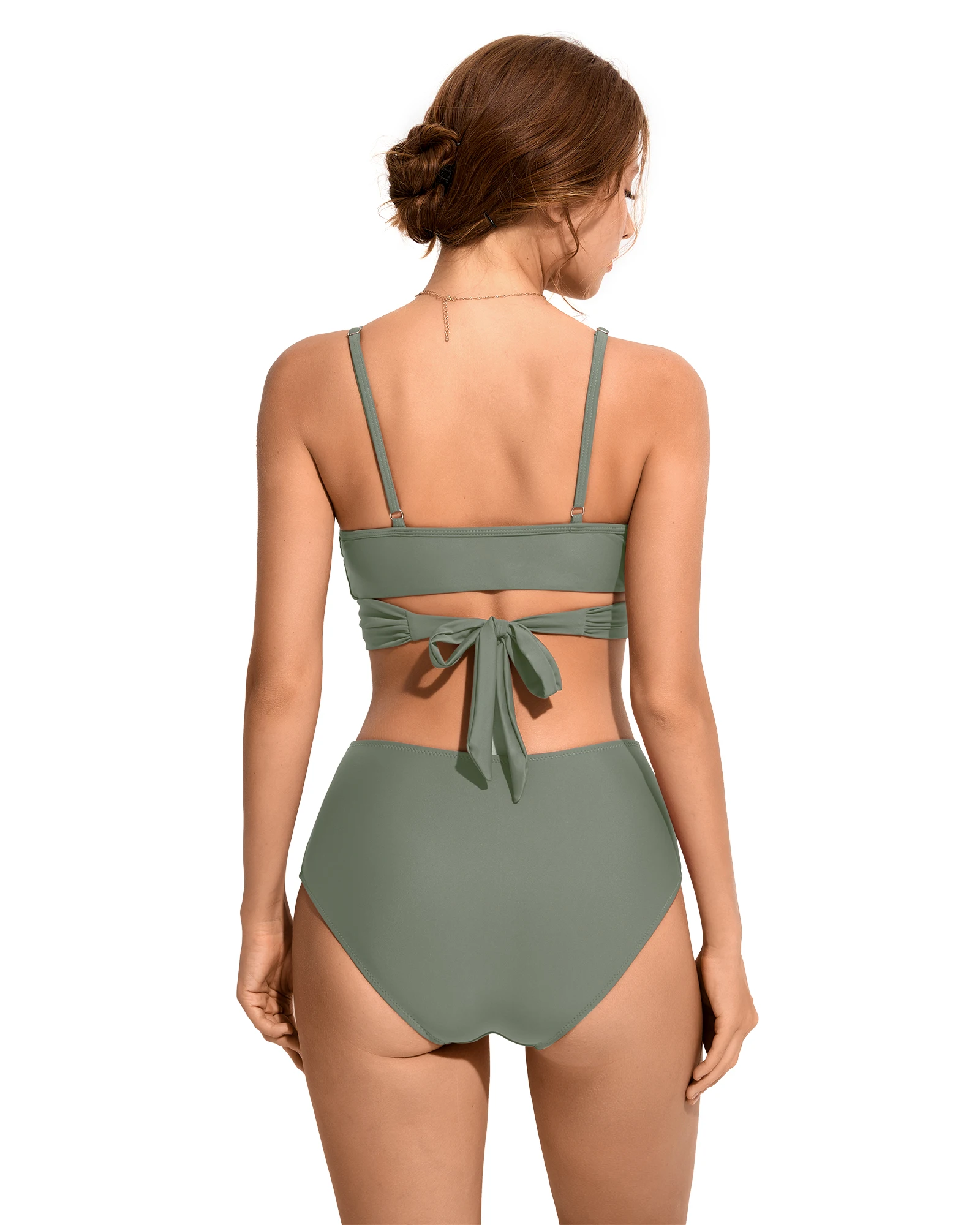 Bikini Push-Up para Mujer, Traje de Baño Sexy 2026, Conjunto de Bikini Brasileño de Cintura Alta, Traje de Baño Sólido para Playa