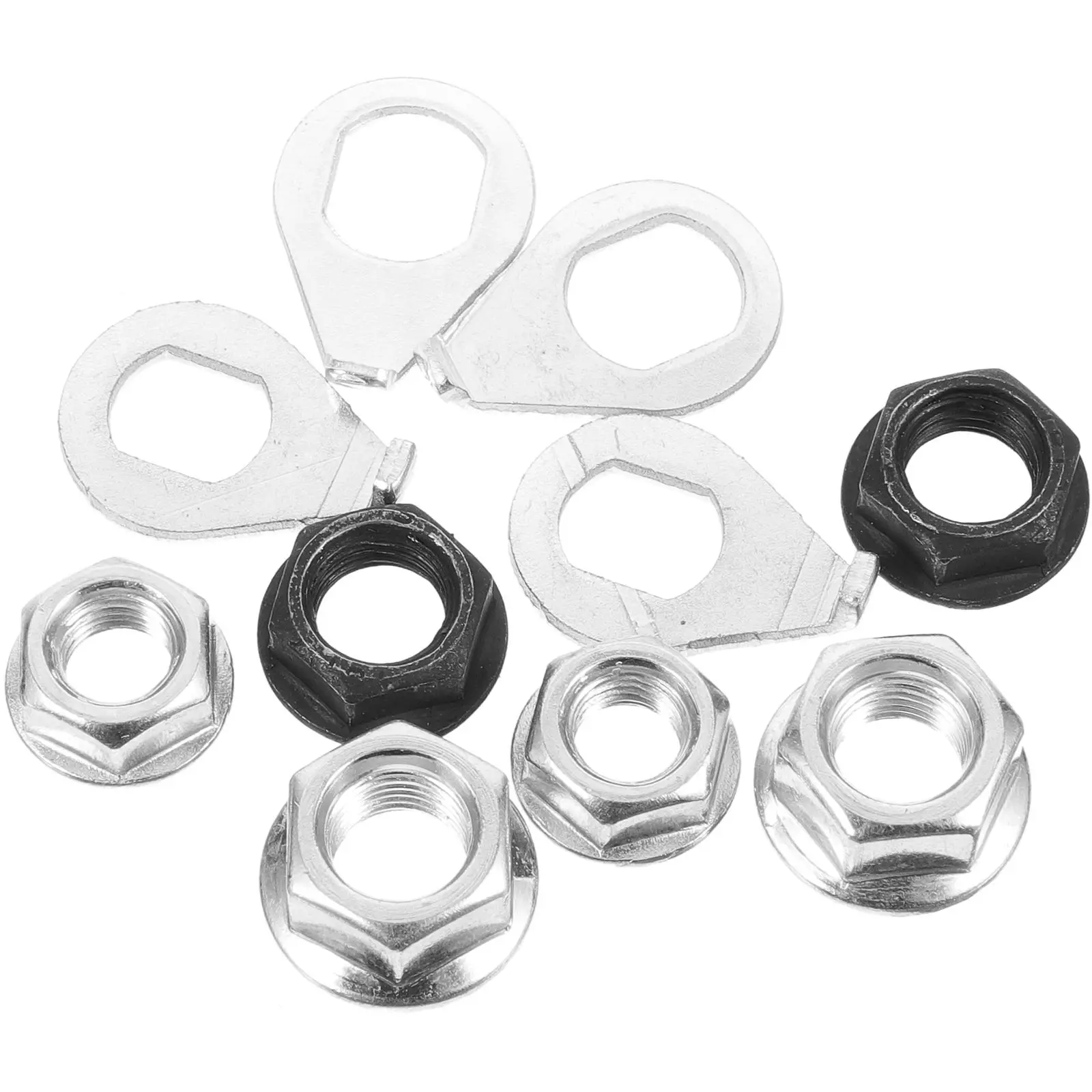 

6 Sets Bike Wheel Axle Nuts M8 10 Hangers Flange Nuts Protective Washers Kit Durable Carbon Steel Lightweight High Strength Anti