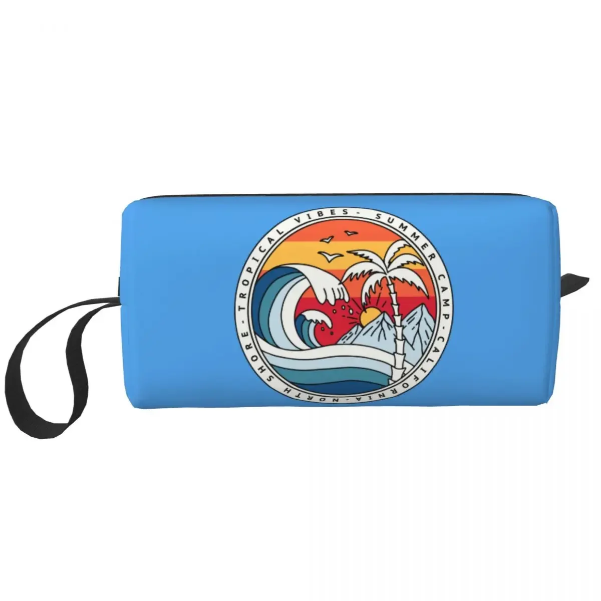 California Beach Surfing Travel Cosmetic Bag for Women Summer Surfer Toiletry Makeup Organizer Lady Beauty Storage Dopp Kit