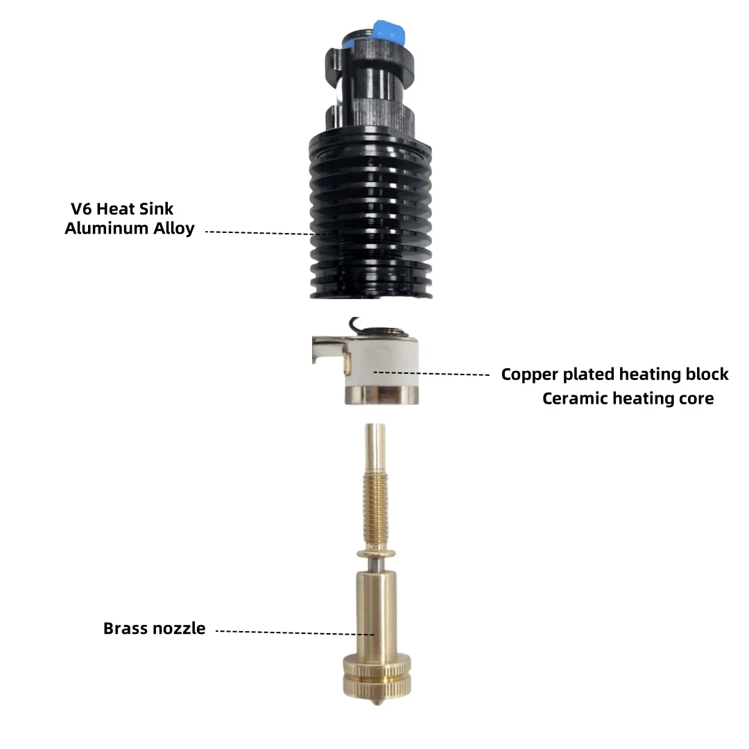 For E3D Revo Hotend Kit V6 Radiator Brass Nozzle Ceramic Heating Core 104Nt Thermistor for E3D Revo 3D Printer Parts view 6