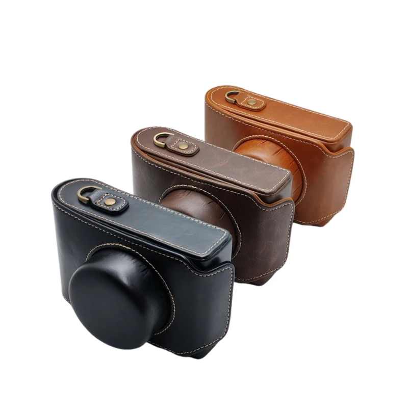 X100VI PU Leather Case Camera Bag For Fujifilm Fuji X100S X100T X100F X100V X100VI Protective Full Body Cover with Strap