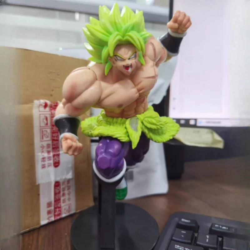 Figura de Dragon Ball Z Broly Super Saiyan Broli, figura de Pvc de pelo verde, Goku, Vegeta, juguete de modelo de lucha de freezer, azul oscuro