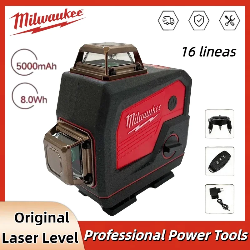 

Milwaukee Laser Level Green 16 Lines 4D Self Leveling 360 Horizontal And Vertical Super Powerful Light Self-Leveling Tools