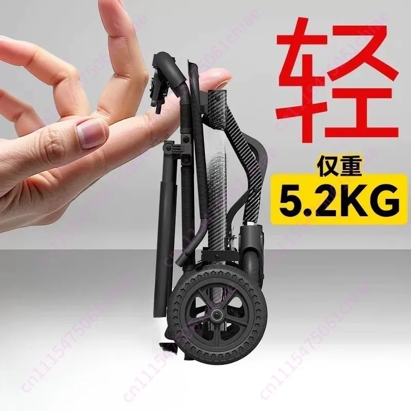 Wheelchair for the elderly Lightweight folding Small travel Ultra light portable trolley Foldable and pushable