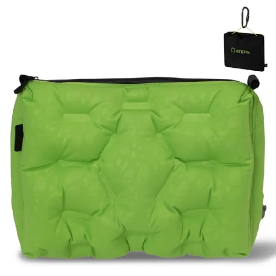 

Надувная дорожная подушка 4-в-1: портативная, для шеи и спины, ультралегкая, с защитной сумкой на молнии