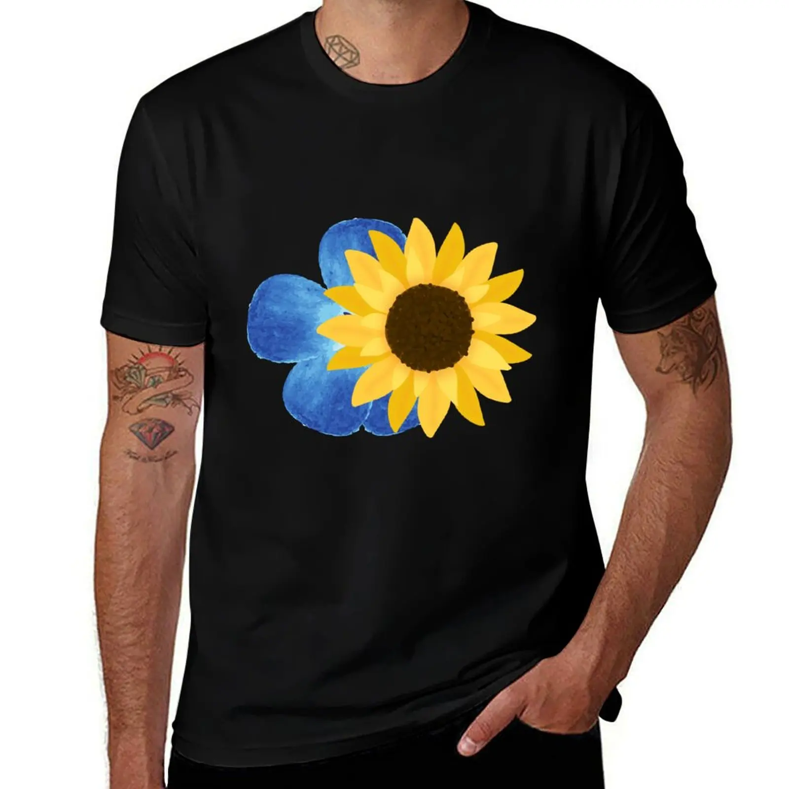 Forget me not and Sunflower T-Shirt Big and Tall Loose Fit T-Shirt