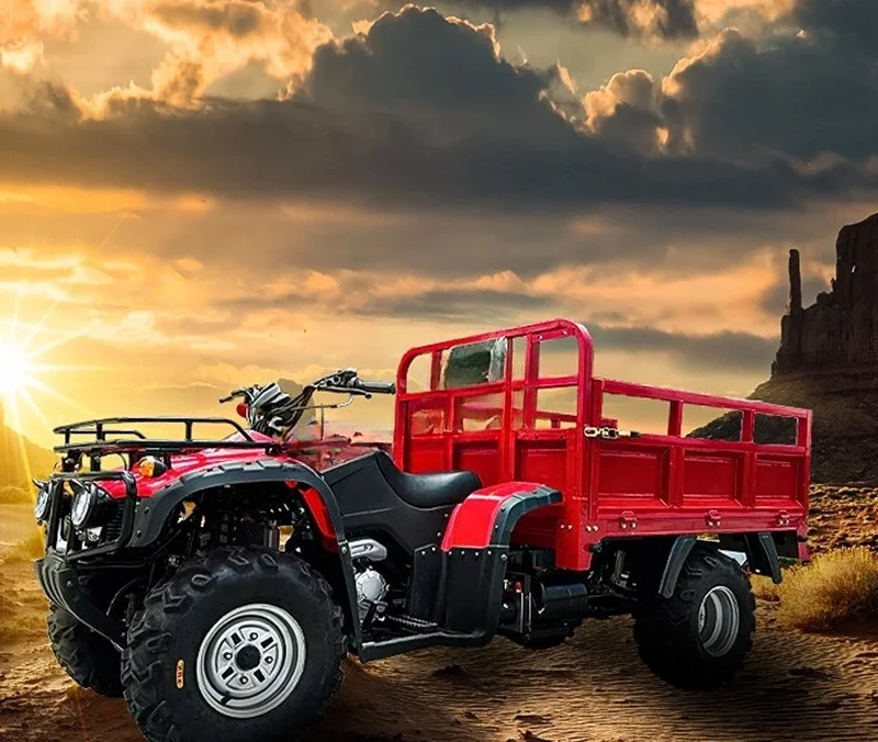 Four-wheel drive with bucket agricultural vehicle all-terrain beach vehicle four-wheel off-road motorcycle with cargo box