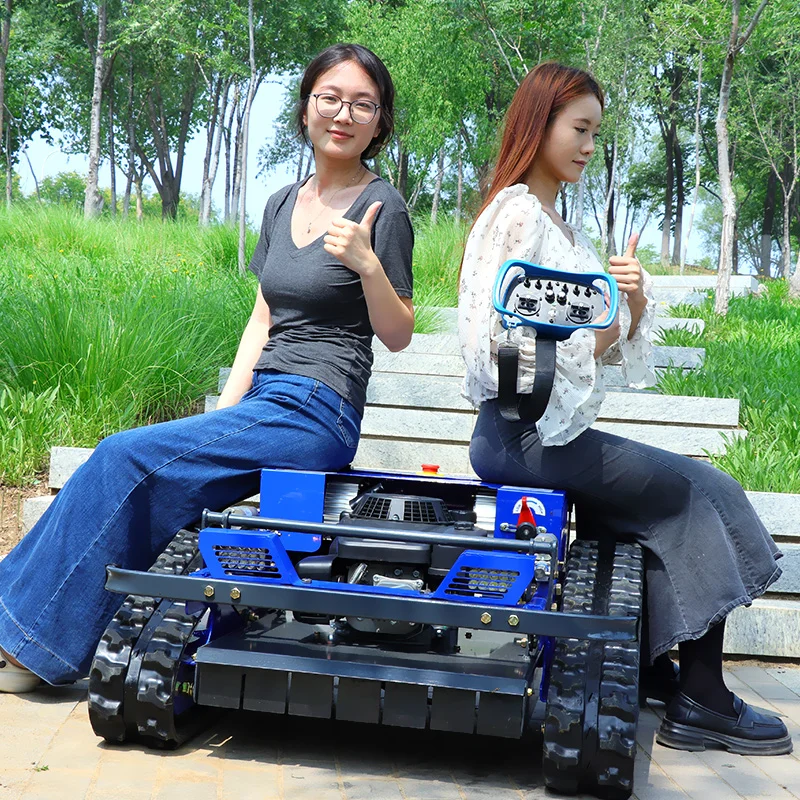Personalización CE EPA aprobado todo terreno RC cortador de césped jardín oruga Control remoto Robot cortacésped con hoja de nieve