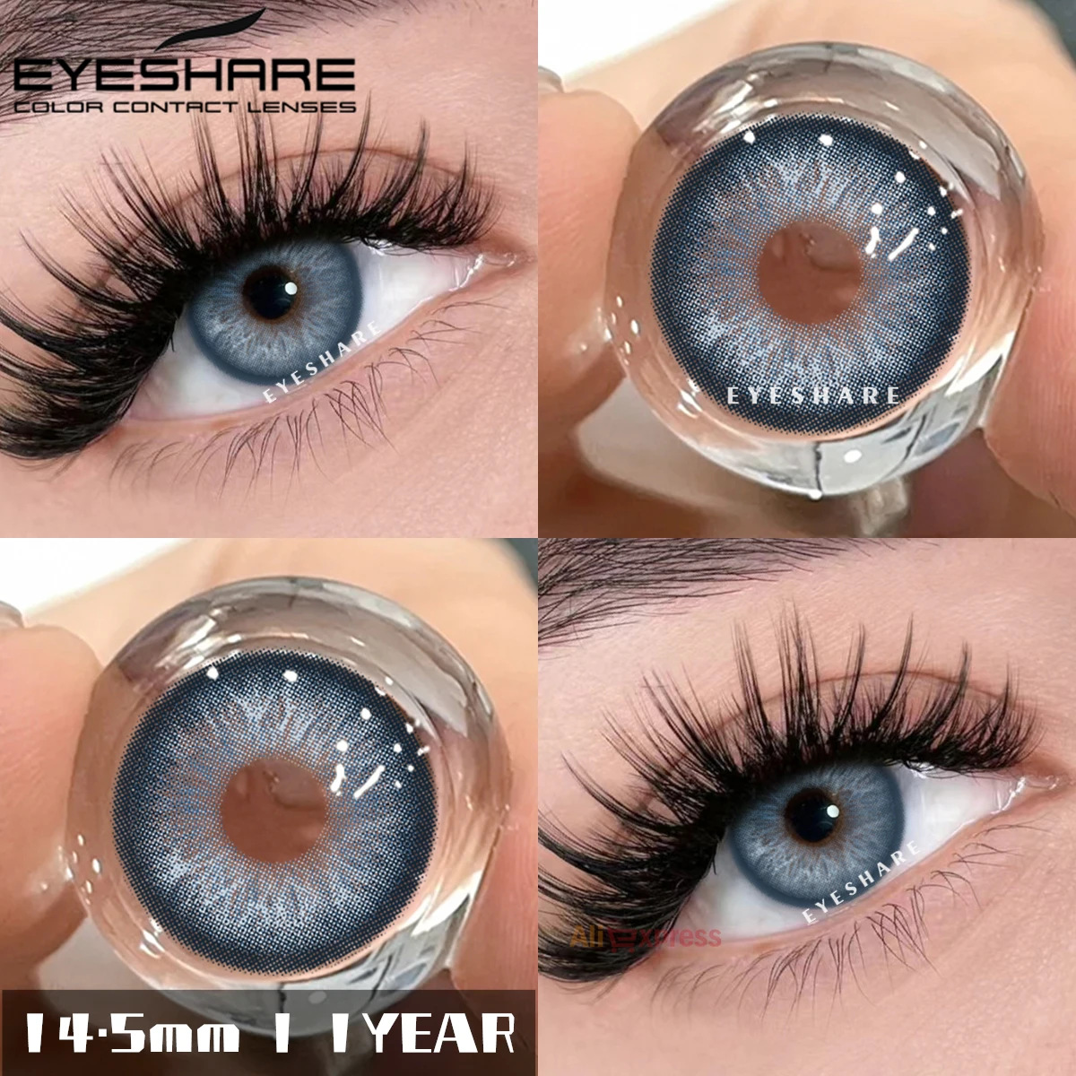 EYESHARE Colored Contacts for Eyes Blue Contacts Gray Brown Lenses Green Eye Contacts Lenses Beautiful Pupil Yearly 2pcs/pair