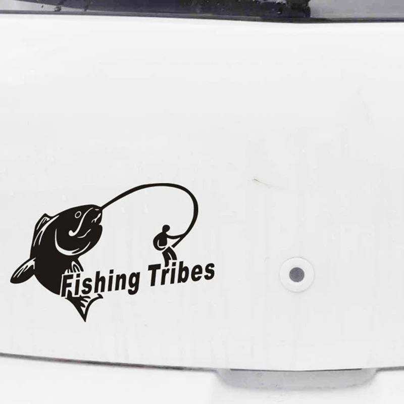 Car Styling Stickers Cool Girl Boy Go Fishing Vinyl Decals for Auto Motorcycle Windscreen Tail Exterior Decorative Films