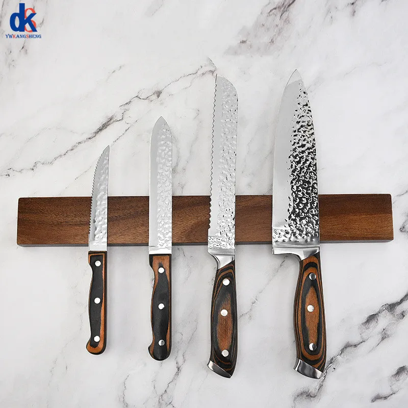 40cm Acacia Wood Magnetic Knife Holder Strong Magnetic Force No Punching Kitchen Accessories Knife Block Storage Rack