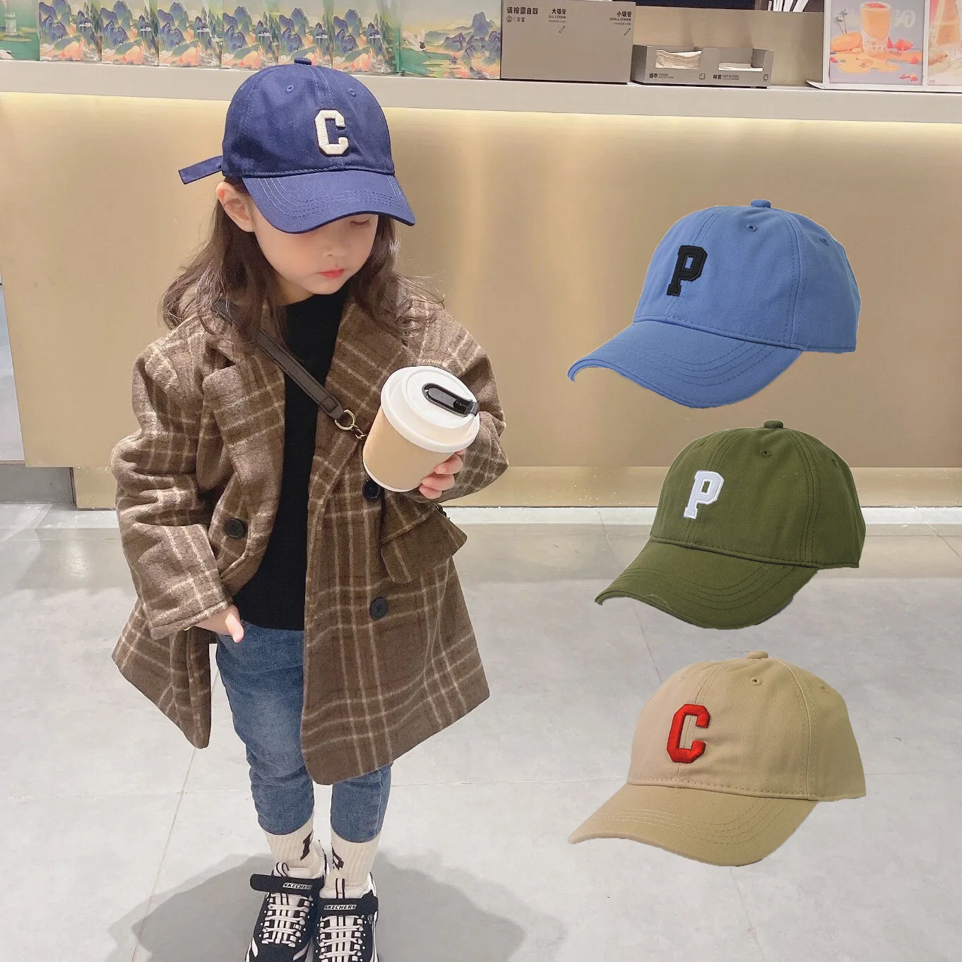 Gorra de béisbol con letras bordadas para niño y niña, gorro informal con protección solar, estilo Hip Hop, novedad