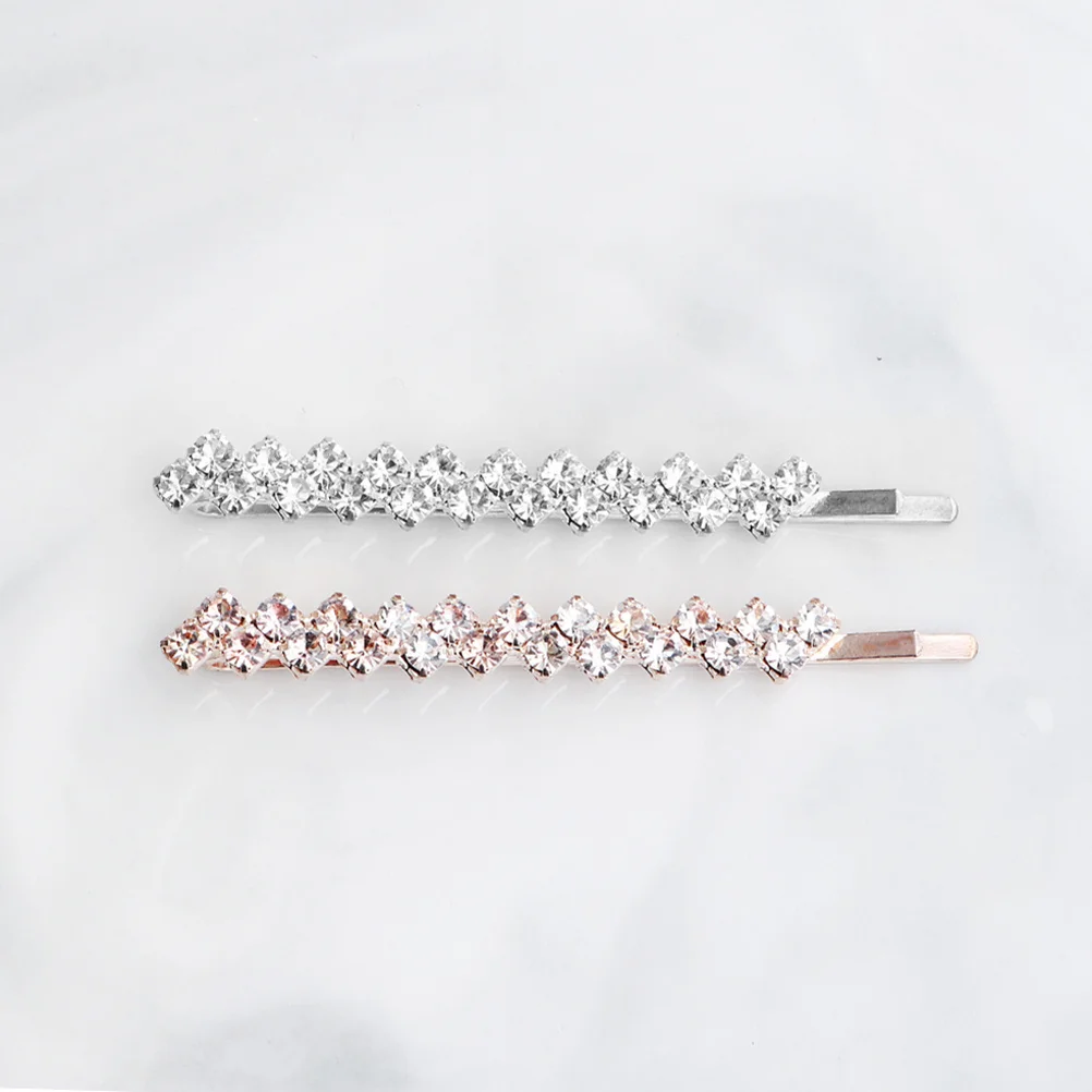 

4Pcs Rhinestone Hair Bobby Pins Crystal Metal Clips Rose Gold Silver Decorative Hair Jewelry Accessories for Women Party