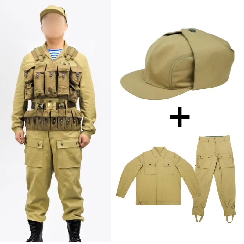 Soviet Mabuta Combat Suit Set Cotton Canvas Vdv Combat Suit (Top+Pants+Hat) Cycling, Hiking,  Outdoor Sports Clothing