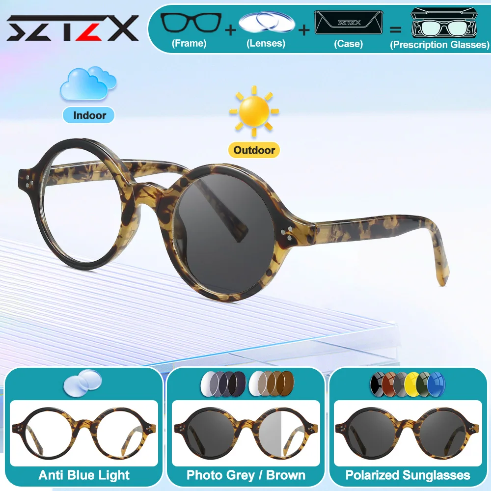 

SZTZX New Fashion Women Oval Myopia Prescription Glasses High Quality Blue Light Filter Computer Photochromic Optical Eyeglasses