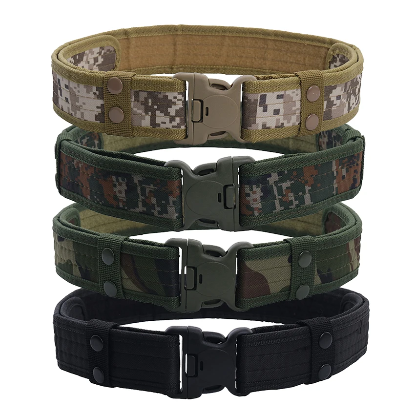 

Fashion Men Canvas Waistband New Army Style Combat Belts Quick Release Tactical Belt Outdoor Hunting Camouflage Waist Strap