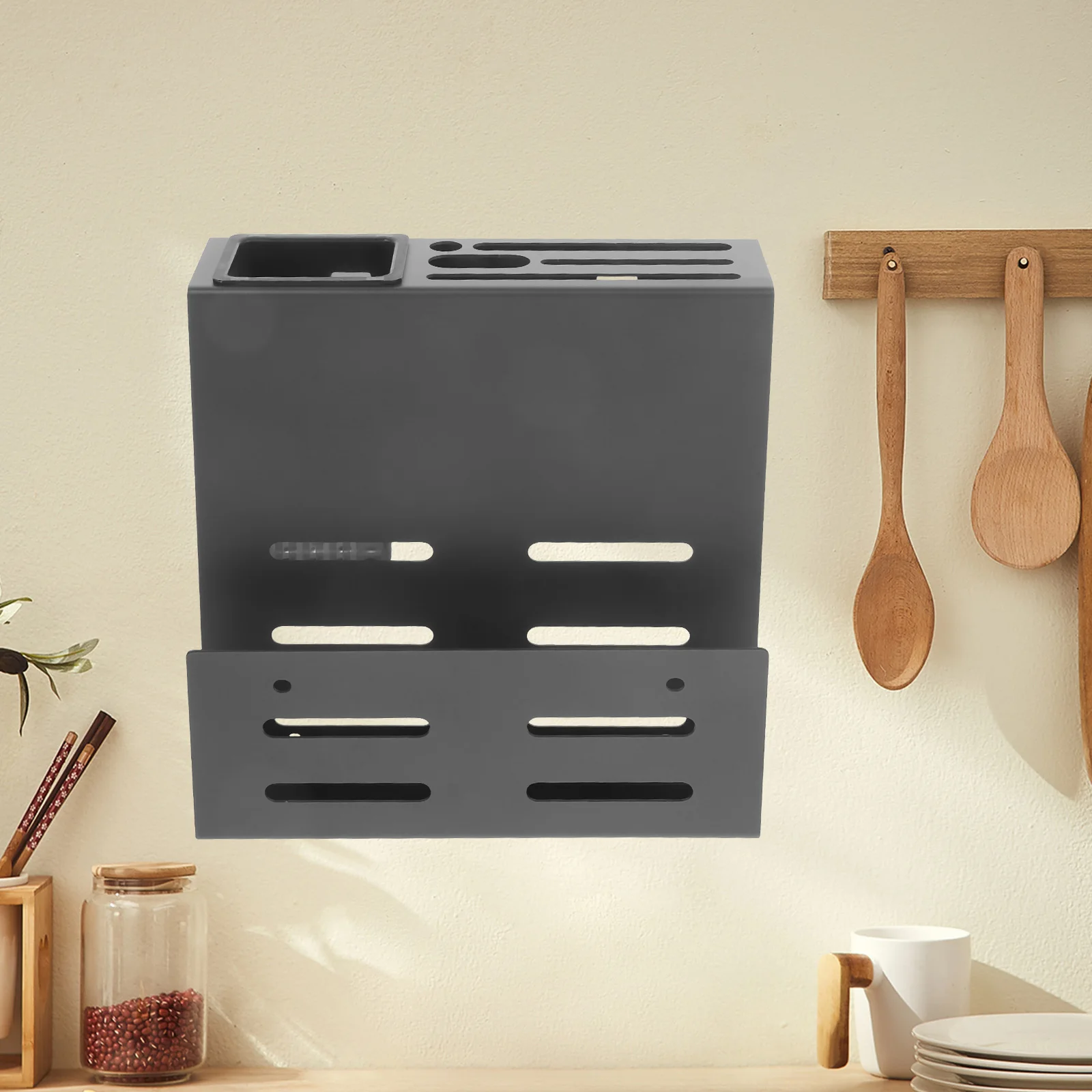 

Nail Free Knife Cutting Board Rack Dish Drainer Carbon Steel Kitchen Chopstick Holder Wall-mounted Racks