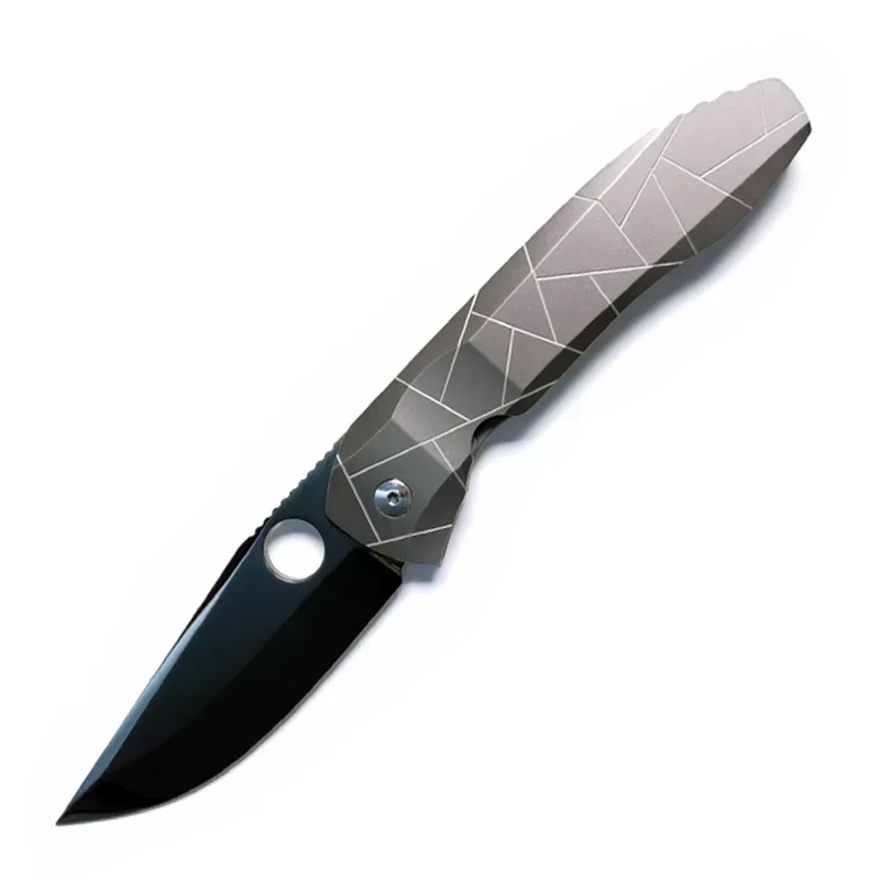 EDC Folding Knife high end collection Tactical Knife Compact Titanium Handle Advanced Powder Steel DLC Mirror Finish
