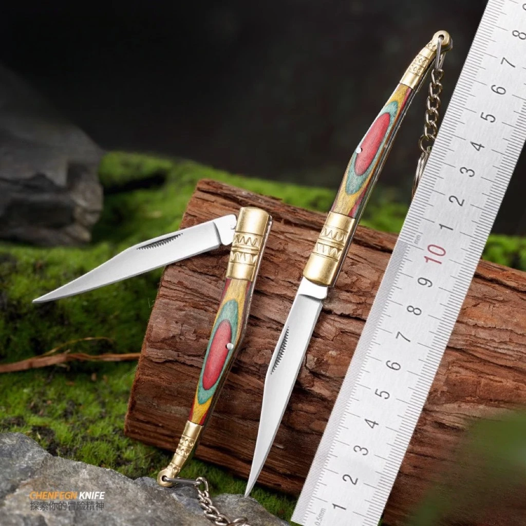 

Handmade Outdoor Camping Folding Knife Portable Field Small Knife Keychain New Multi-functional Home Stainless Steel Fruit Knife
