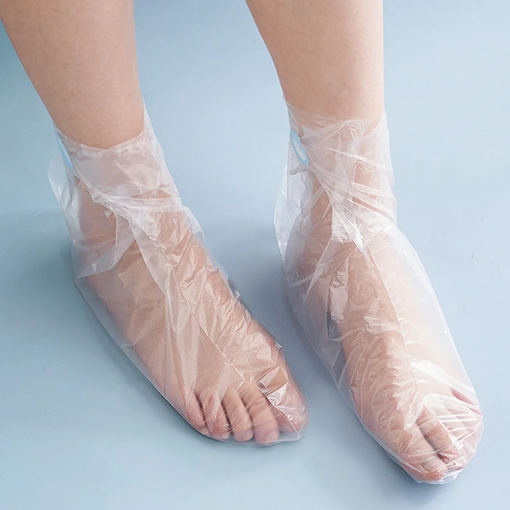 Pedicure Feet Covers Shoe Trying-on Disposable Foot Mask Waterproof Leg Cast Accessories Plastic for Care Socks