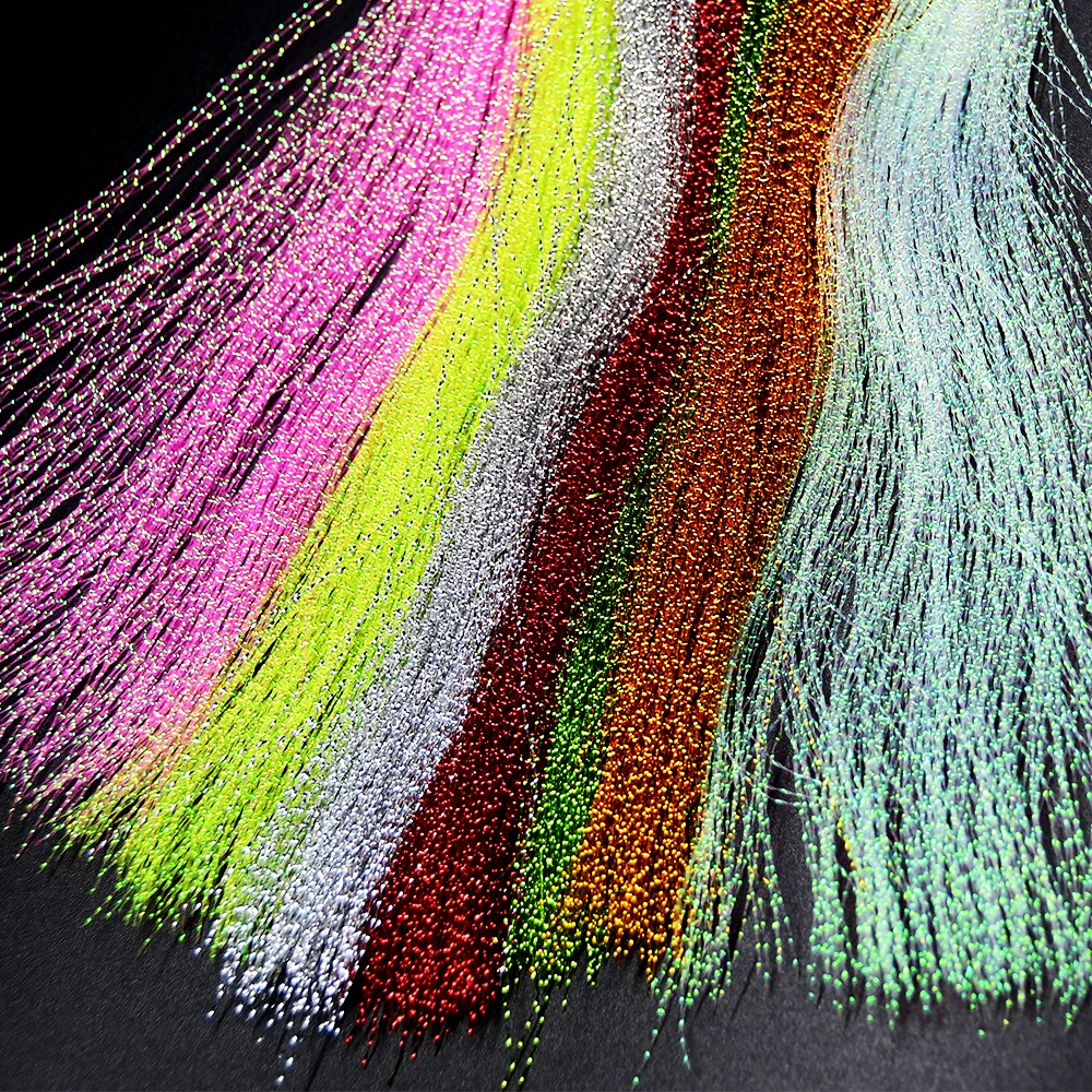 MNFT 5Pcs Crystal Flash Fly Tying Materials Flashabou Tinsel Fishing Flies Making String Jig Hook Lure