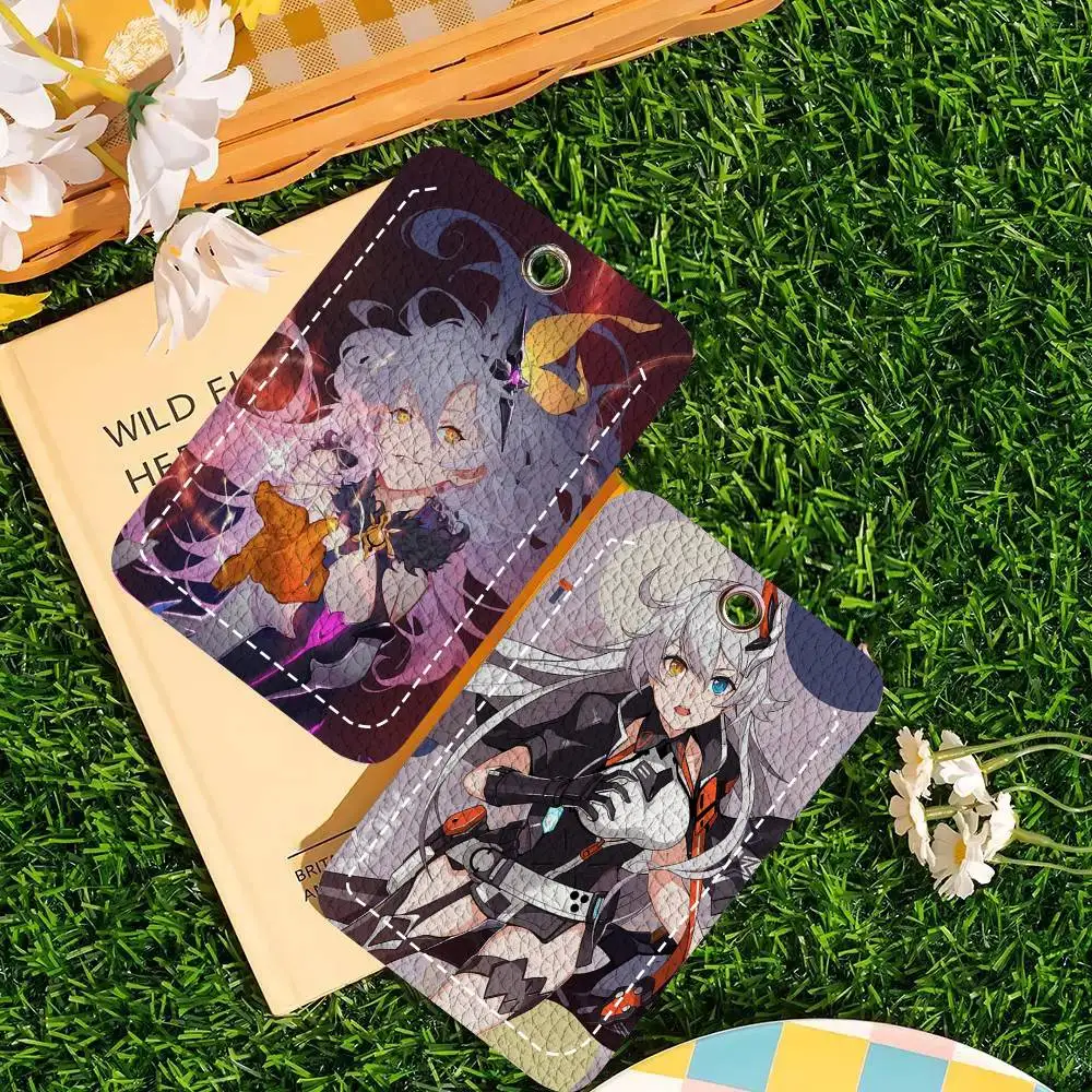 Herrscher Of The Void Animated Game H-Honkai Impact 3rd Card Wallet With Keychain PU Leather Printed Pattern Card Holder