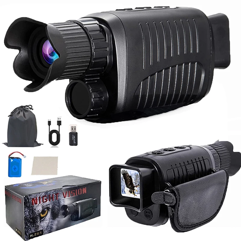 Night Vision Monocle Infrared Optical Monocular Digital Zoom 5X Photo 300M Long Range Telescope Night Vision For Hunting