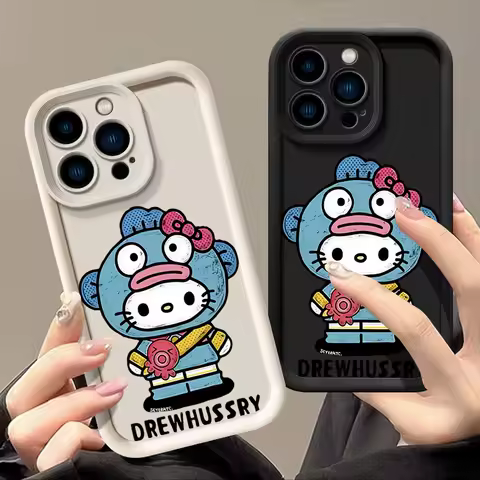 Hello Kitty Funny Fish head Case For Samsung Galaxy S25 S24 S23 S22 S21 Ultra Plus FE A15 A16 A26 A33 A35 A36 A53 A56 Soft Cover