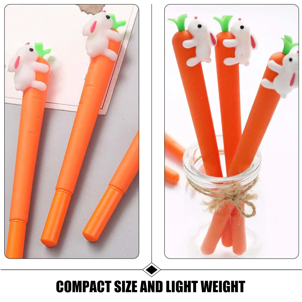 

24Pcs 0.5mm Carrot Shape Gel Ink Pens Lovely Rabbit Pattern Pens for Greeting Cards Crafting Doodling Student Supplies