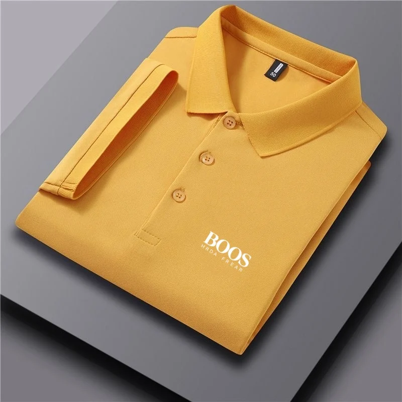 

New summer high-quality short sleeved polo shirt for men, fashionable, casual, comfortable, breathable, sweat absorbing top