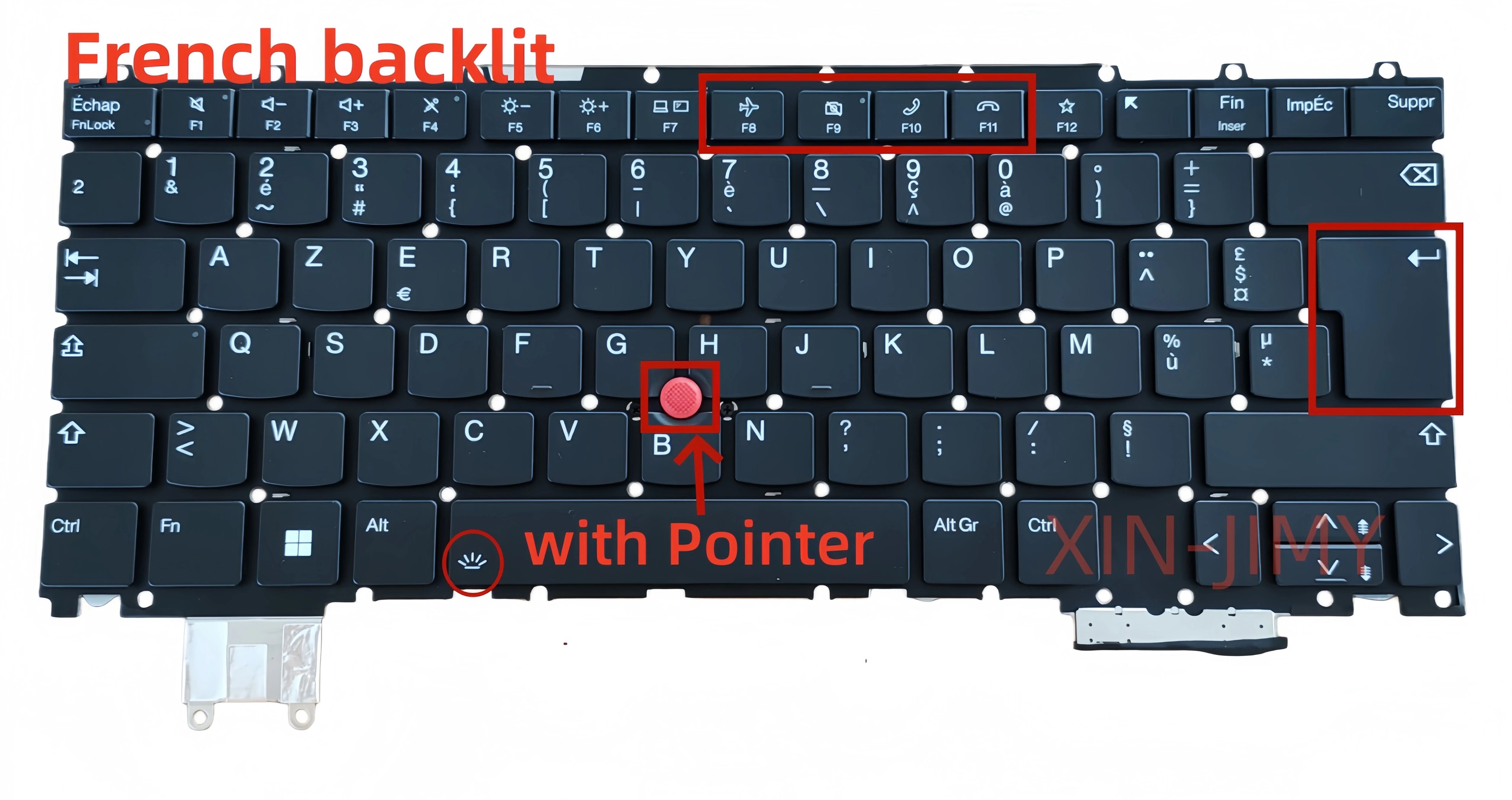 

French layout For Lenovo ThinkPad Z16 Gen 1 Z16 G1 Type 21D4 21D5 NDA 16 with backlit & Pointer Laptop Keyboard