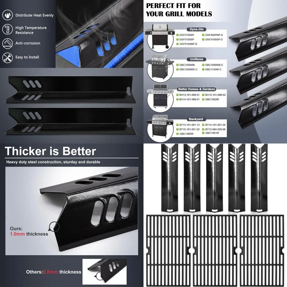 

Запасные части для газового гриля с 5 конфорками - решетки и нагревательные пластины для барбекю