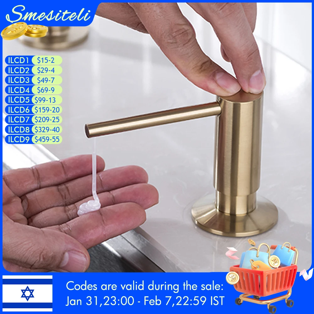 

Kitchen Sink Soap Dispenser Extension Tube Kit Stainless Steel Press Head Soap Liquid Deck Mounted Rubber Hose Connect Bottle