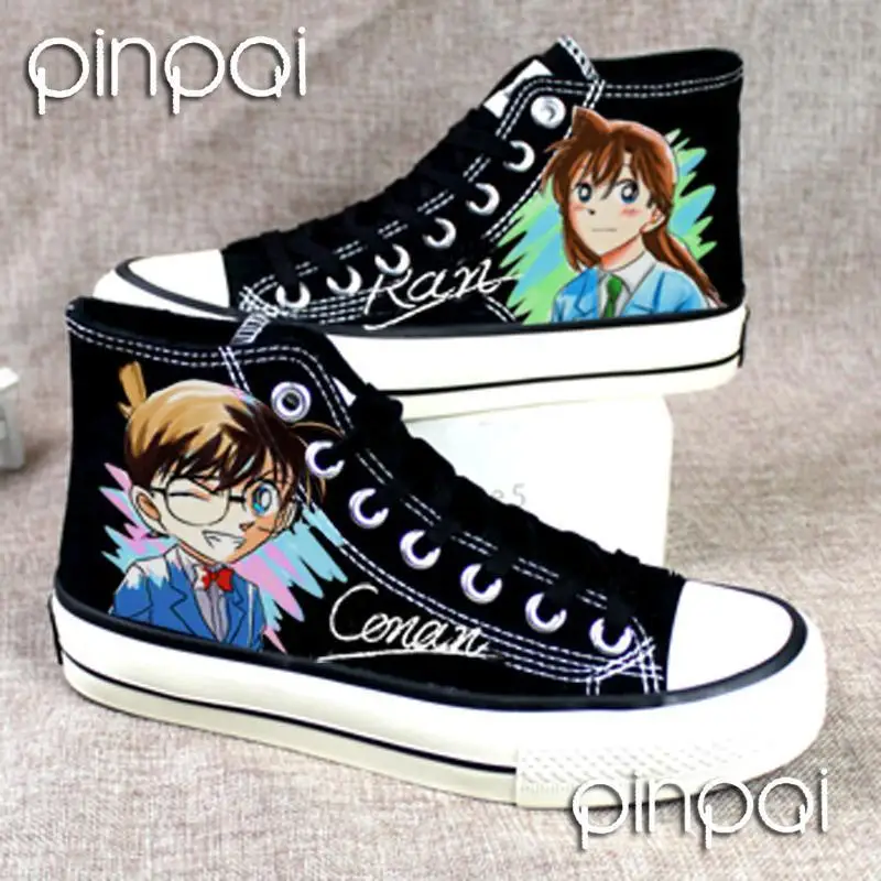 Edogawa Conan Kudo Shinichi miłośnicy trampek tenisówki Anime Graffiti oddychające fajne buty uliczne markowe trampki buty w stylu casual