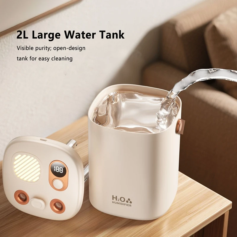 Lenovo Home Silent Wireless Humidifier For Pregnant Women Bedrooms Offices Small Fog Volume Dual Spray Intelligent Humidifier