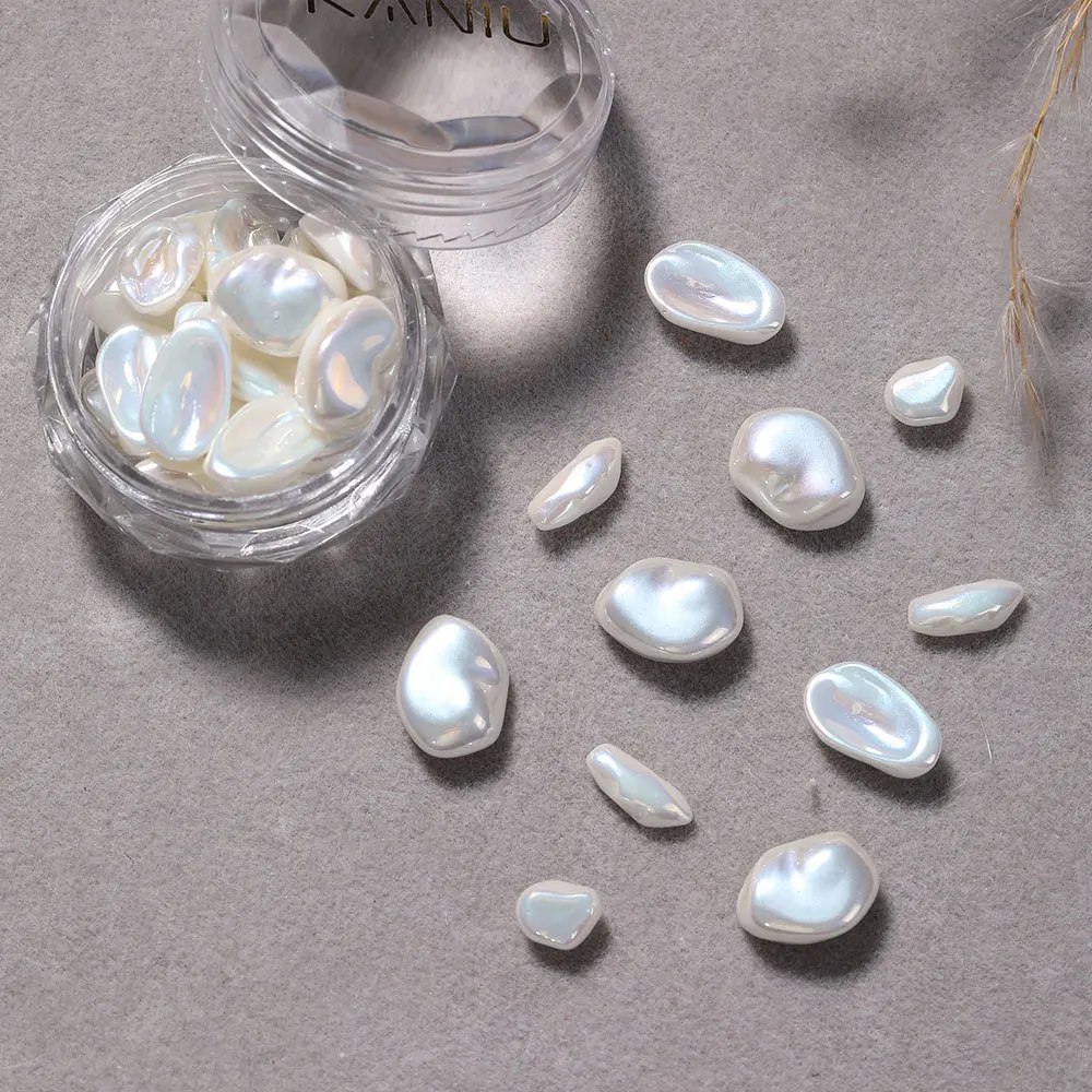 20 قطعة دلايات اللؤلؤ الراتنج غير النظامية ، ثلاثية الأبعاد مسمار الفن زينة أشكال مختلطة لمستلزمات صالون الأظافر هلام ، ملحقات مانيكير ذاتية الصنع #6