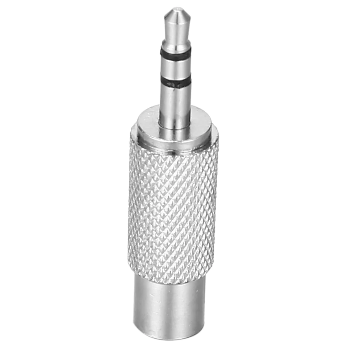 3,5-mm-Stereo-Stecker auf Cinch-Mono-Buchse, Audio-Adapter, silberfarben