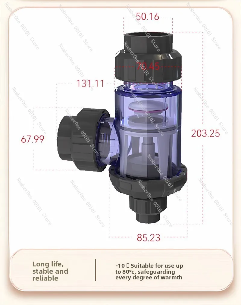 Ductless fish tank special, check valve, lift check valve, large flow valve