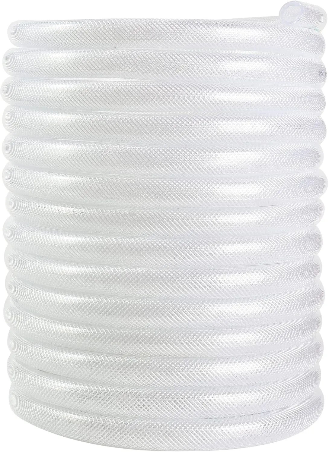 

5/8'' ID x 7/8'' OD Clear Braided PVC Hose, High Pressure Flexible Tubing for Water Air Oil Transfer, BPA Free