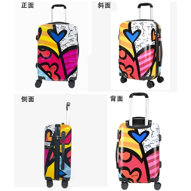 New Butterfly, Cartoon Trolley Case Zebra Print Carousel Luggage Student Luggage Carousel Luggage