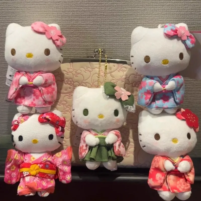Niedlicher Kimono-Katzen-Plüsch-Schlüsselanhänger, Kawaii Stoffpuppe, Taschenanhänger, Mädchen-Herz-Spielzeug, Handtaschen- und Rucksack-Dekoration, Geschenk
