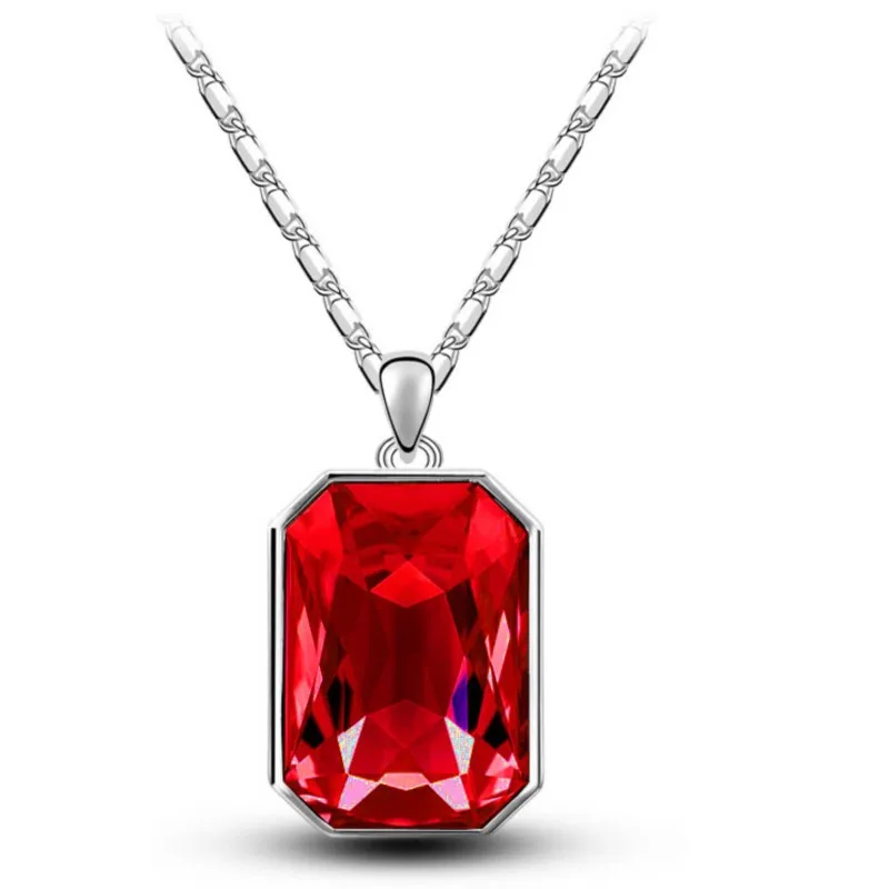 shine crystal square pendant necklace classic fashion jewelry lover gift accessorie dropshipping quality charm women cool simple