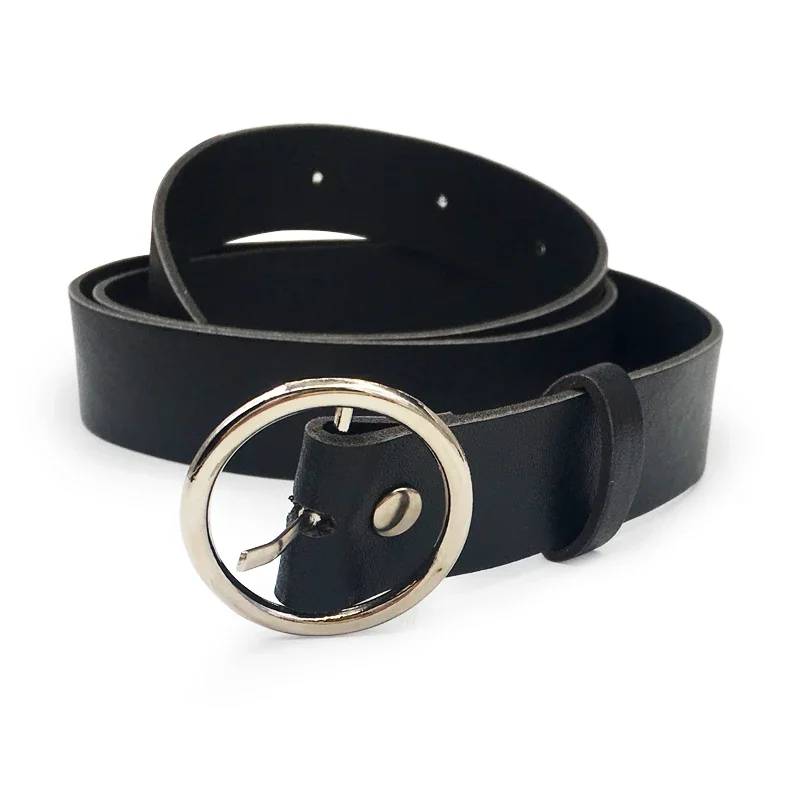 None Round Women Solid Fashion Buckle Waist Casual Shape Belt Riem Cinto Feminino Ceinture Femme Cinturon Mujer Harajuku Cinto