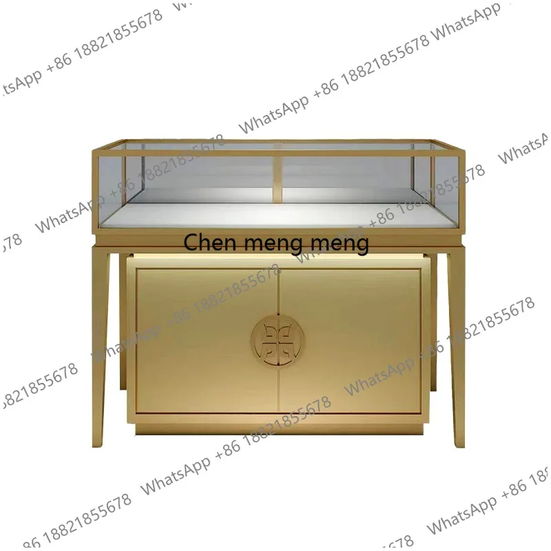 Supermarket stainless steel electroplated jewelry display cabinet jade earrings jewelry display cabinet