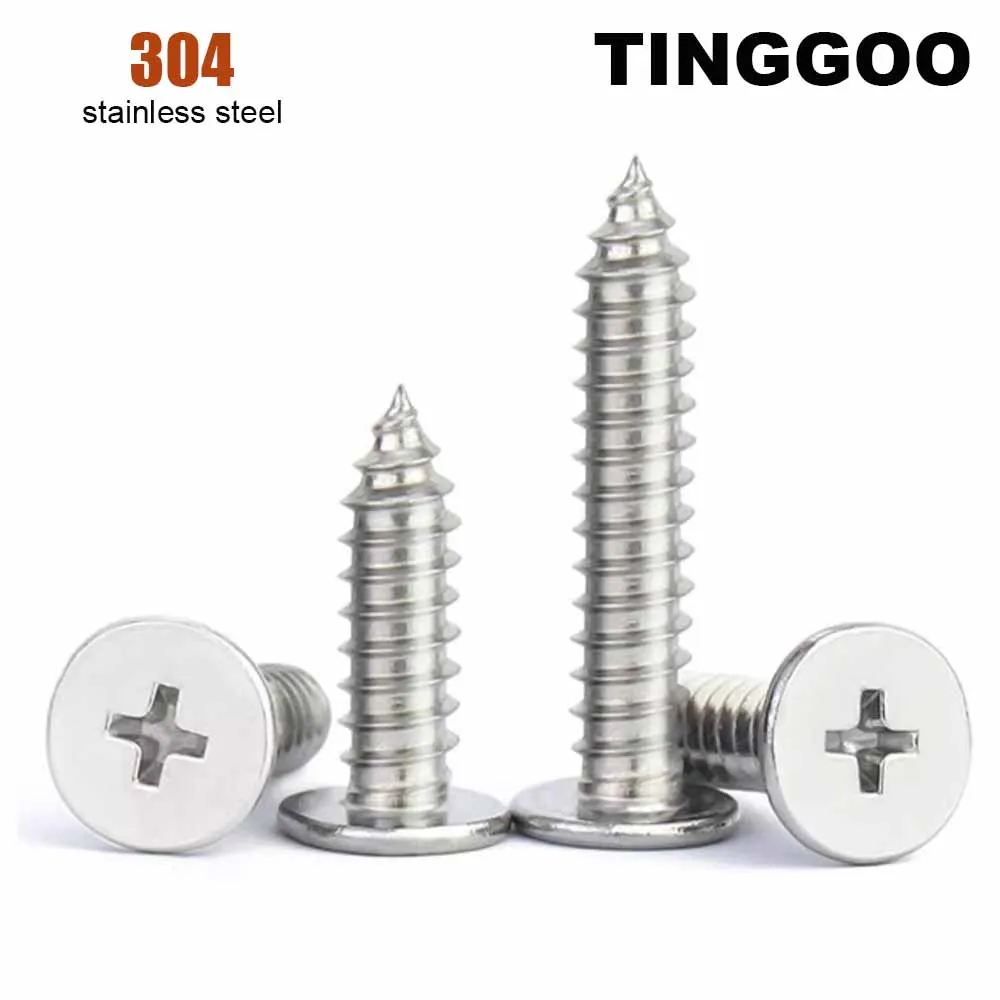 

5/50pcs M2 M2.3 M2.6 M3 M3.5 M4 M5 M6 M8 CA304 Stainless Steel Cross Phillips Ultra Thin Flat Wafer Head Self-tapping Wood Screw